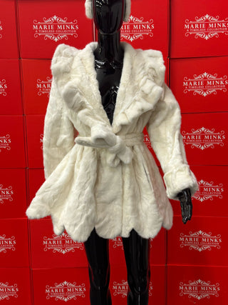 “JERSEY” PATTERNED MINK FUR COAT