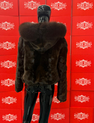Hooded Bomber Mink Fur Jacket