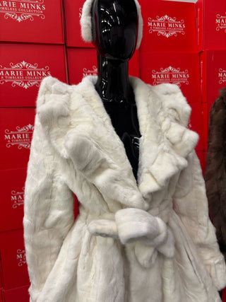 “JERSEY” PATTERNED MINK FUR COAT