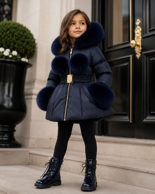 Luxury Girls’ Fox Fur Puffer Coat (PREORDER WILL TAKE 2 WEEKS