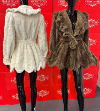 “JERSEY” PATTERNED MINK FUR COAT