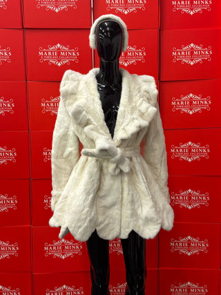 “JERSEY” PATTERNED MINK FUR COAT