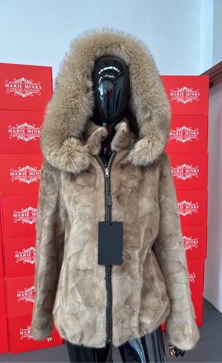 Hooded Bomber Mink Fur Jacket