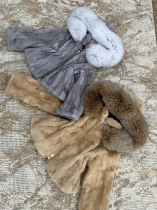 Girls Bomber Jacket -Kids Pattern Mink