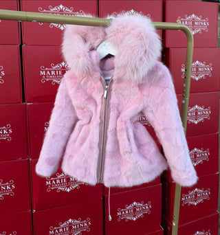 Girls Bomber Jacket -Kids Pattern Mink