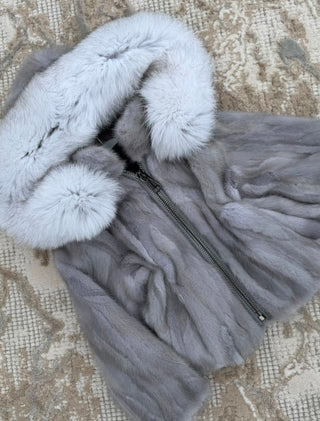 Girls Bomber Jacket -Kids Pattern Mink