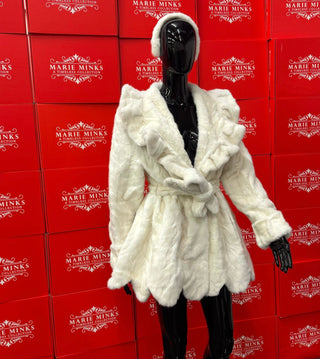 “JERSEY” PATTERNED MINK FUR COAT