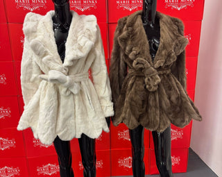 “JERSEY” PATTERNED MINK FUR COAT