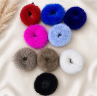 Real Mink Fur Scrunchies