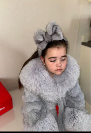 Kids Mink Fur Bow Headbands